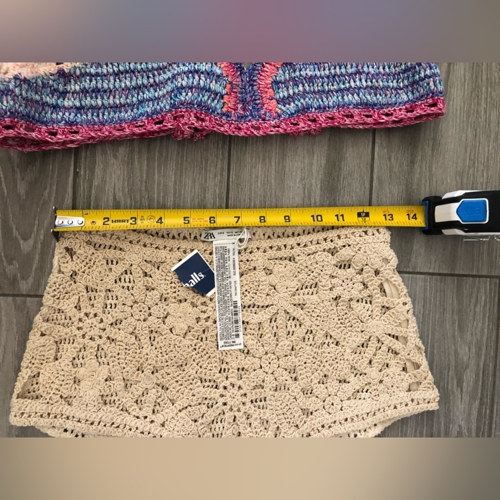 ZARA|Boho crotchet two piece bikini set in floral neutral tan & colorful top,NWT - Picture 12 of 16